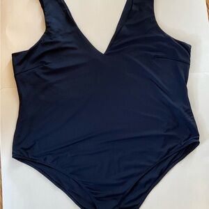 3/$20 Navy Blue Bodysuit, Size 22